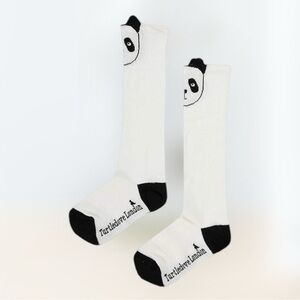 NWT Turtledove London Panda Knee High Socks Cotton White Black 6-12 Mths